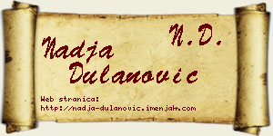 Nadja Dulanović vizit kartica